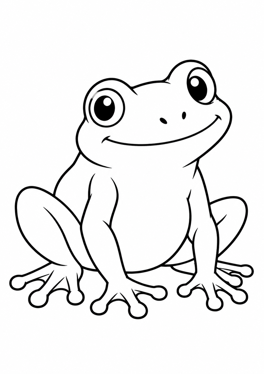 Petite grenouille assise : coloriage original à imprimer