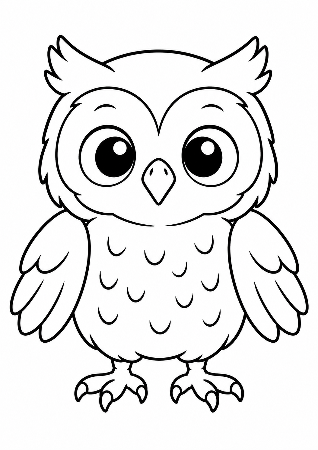 Petit hibou de face : coloriage original à imprimer