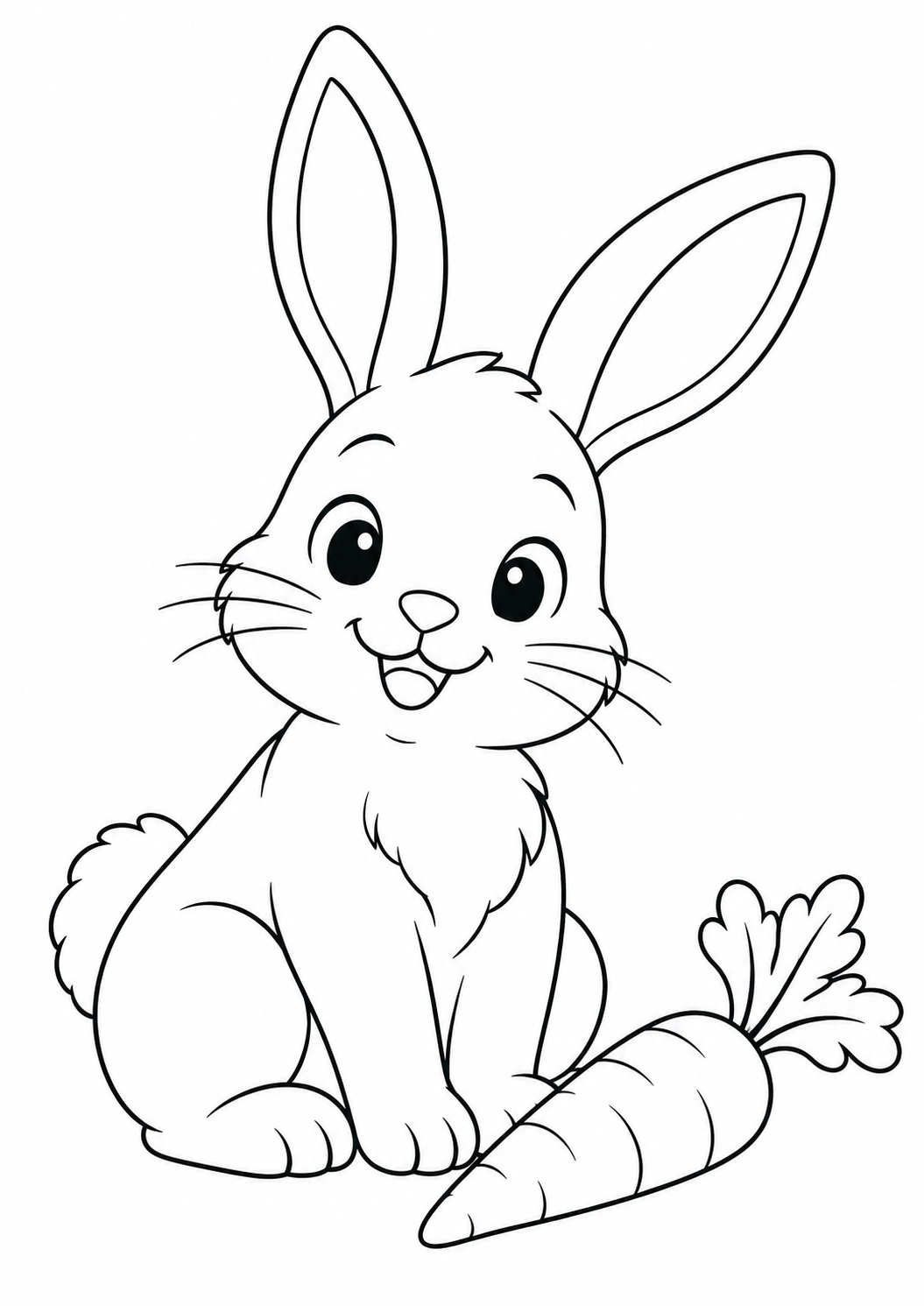 Lapin et sa carotte : coloriage original à imprimer