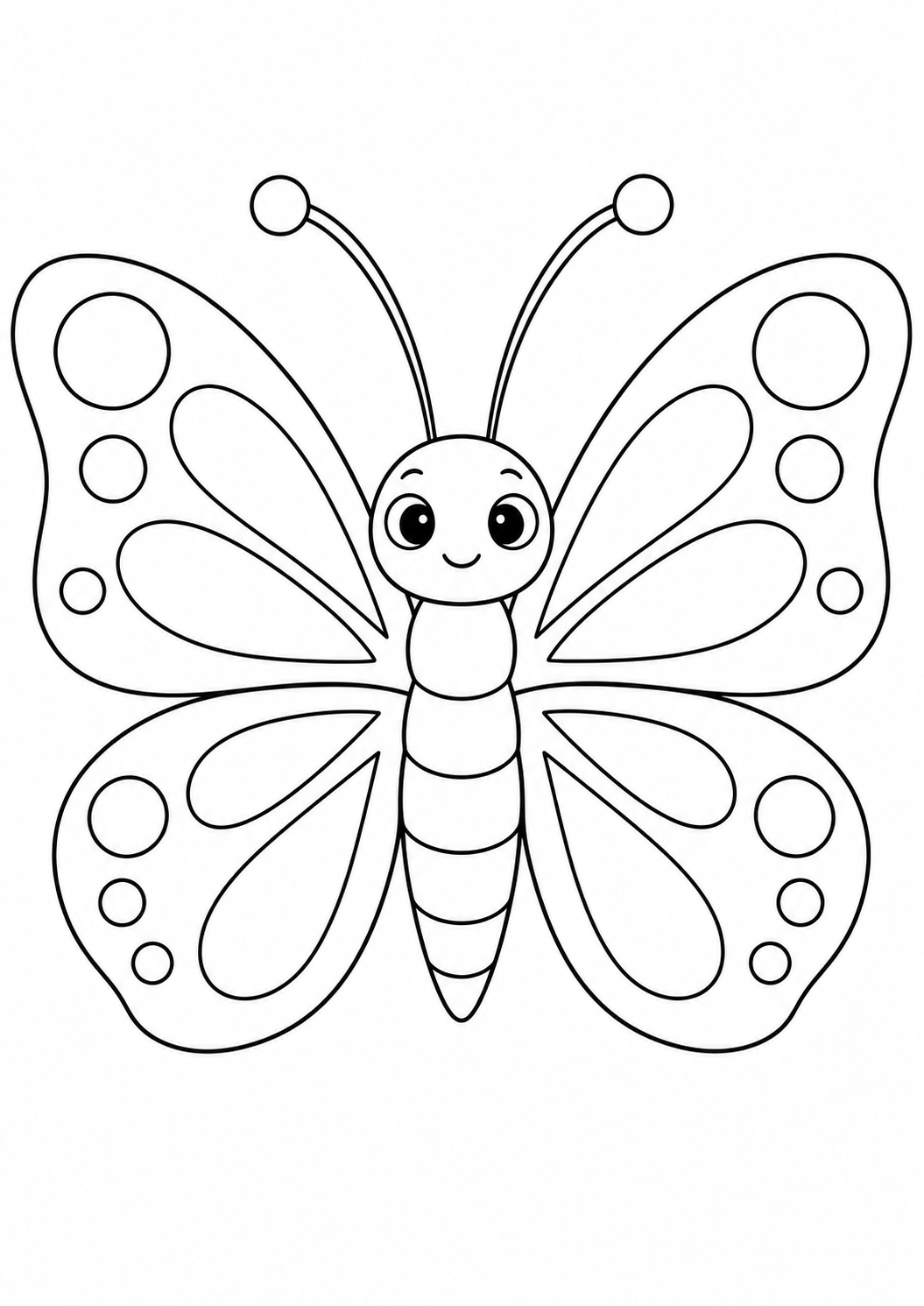 Papillon aux grandes ailes : coloriage original à imprimer