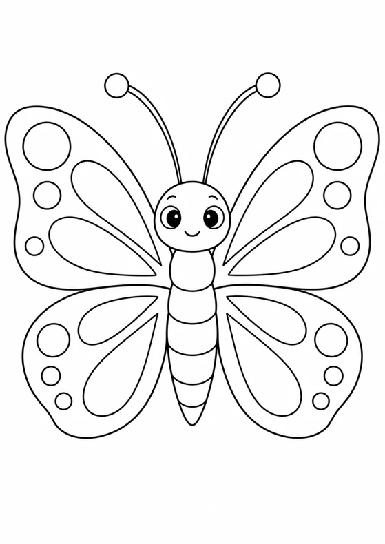 Papillon aux grandes ailes à colorier
