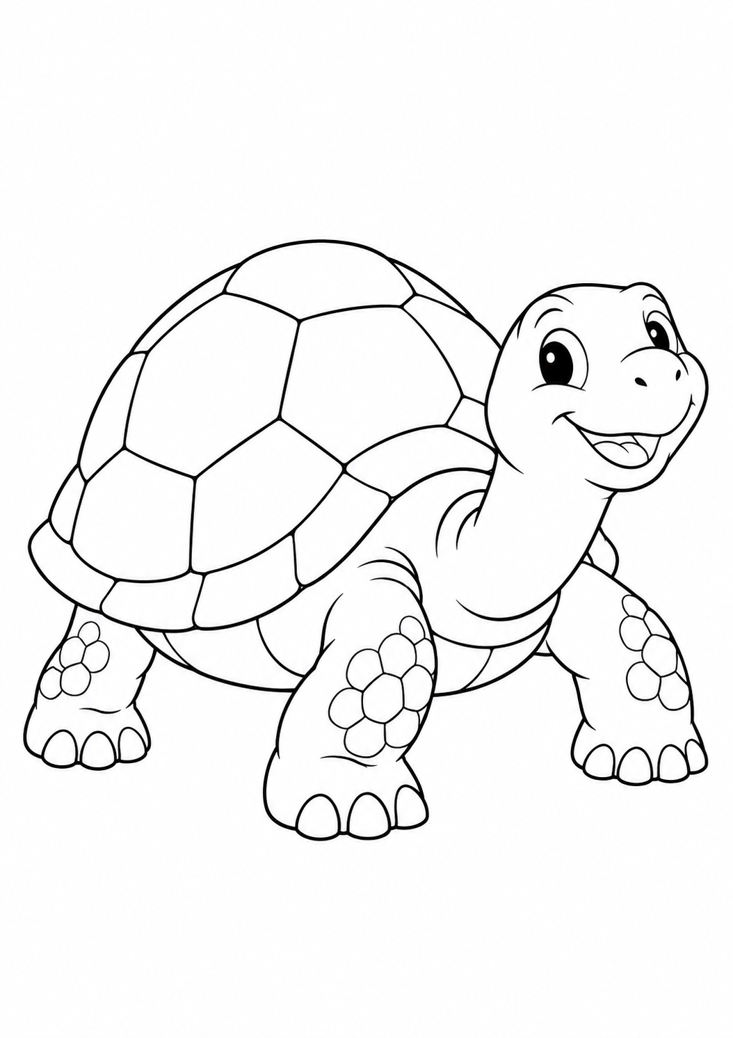 Tortue aux grands motifs : coloriage original à imprimer