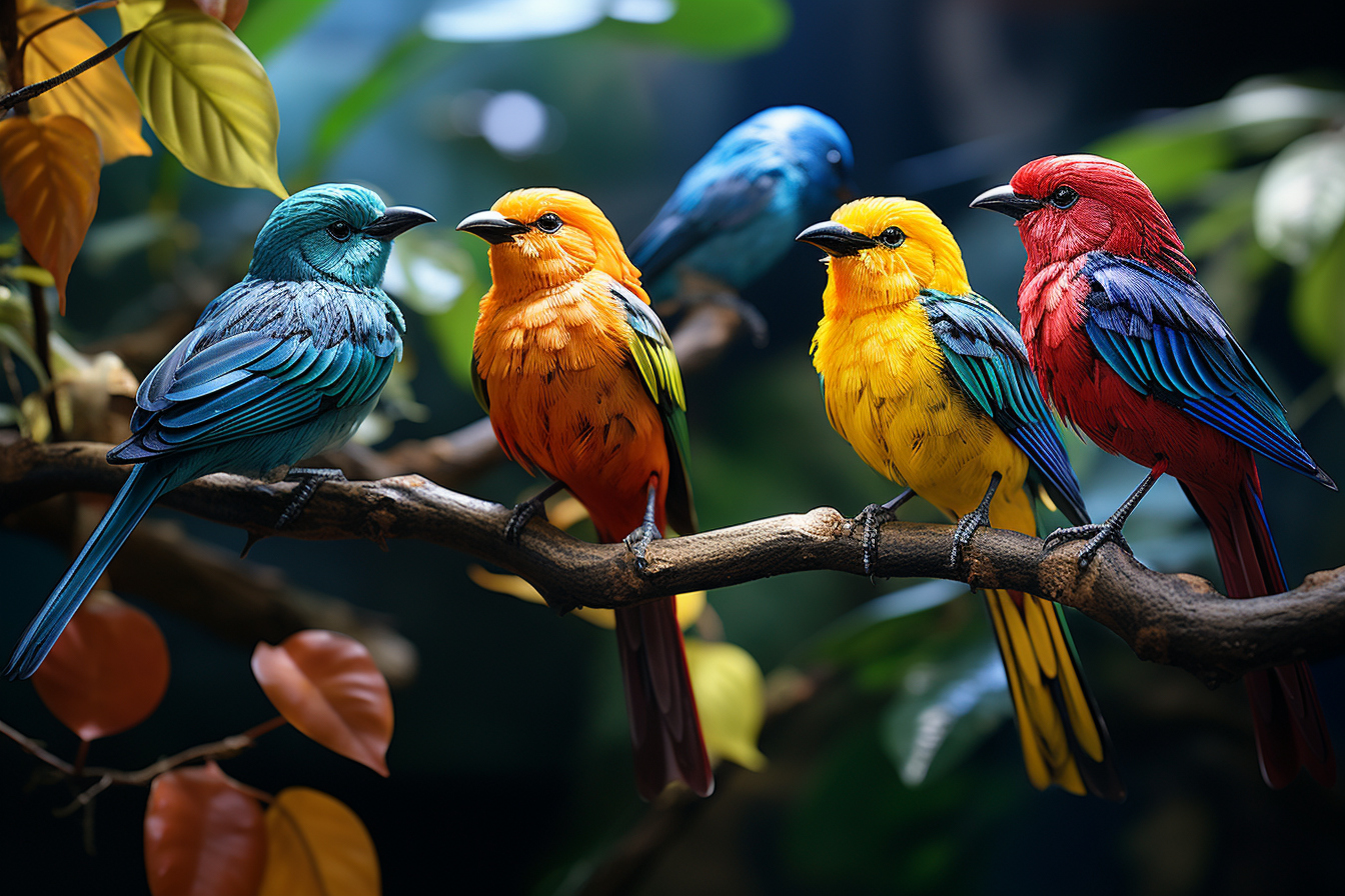 Les oiseaux flamboyants de la forêt amazonienne