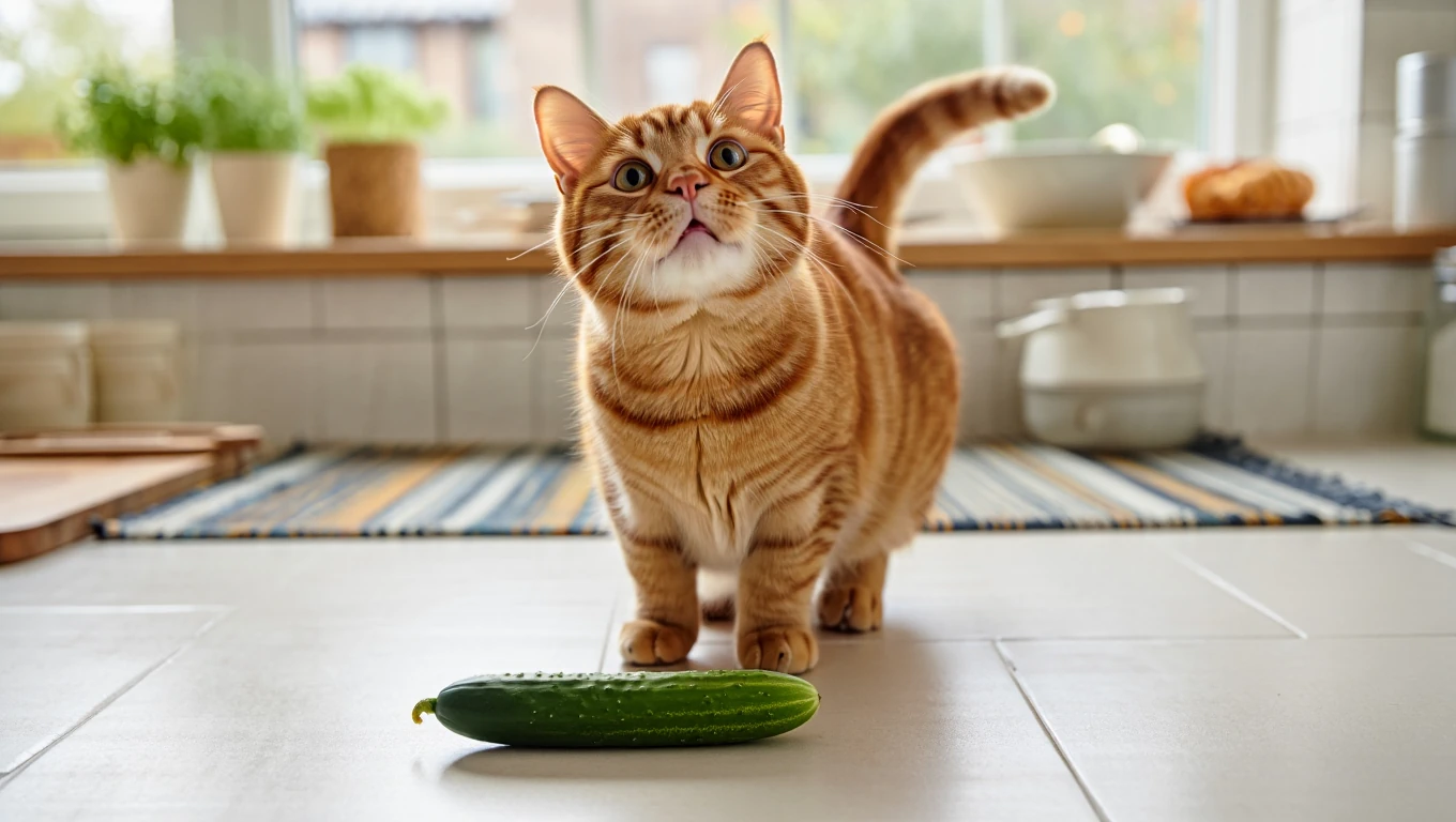 les chats ont peur des concombres