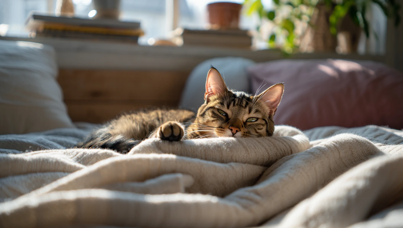 Mon chat ronronne en pétrissant ma couverture… Le secret de ce massage nocturne enfin révélé !
