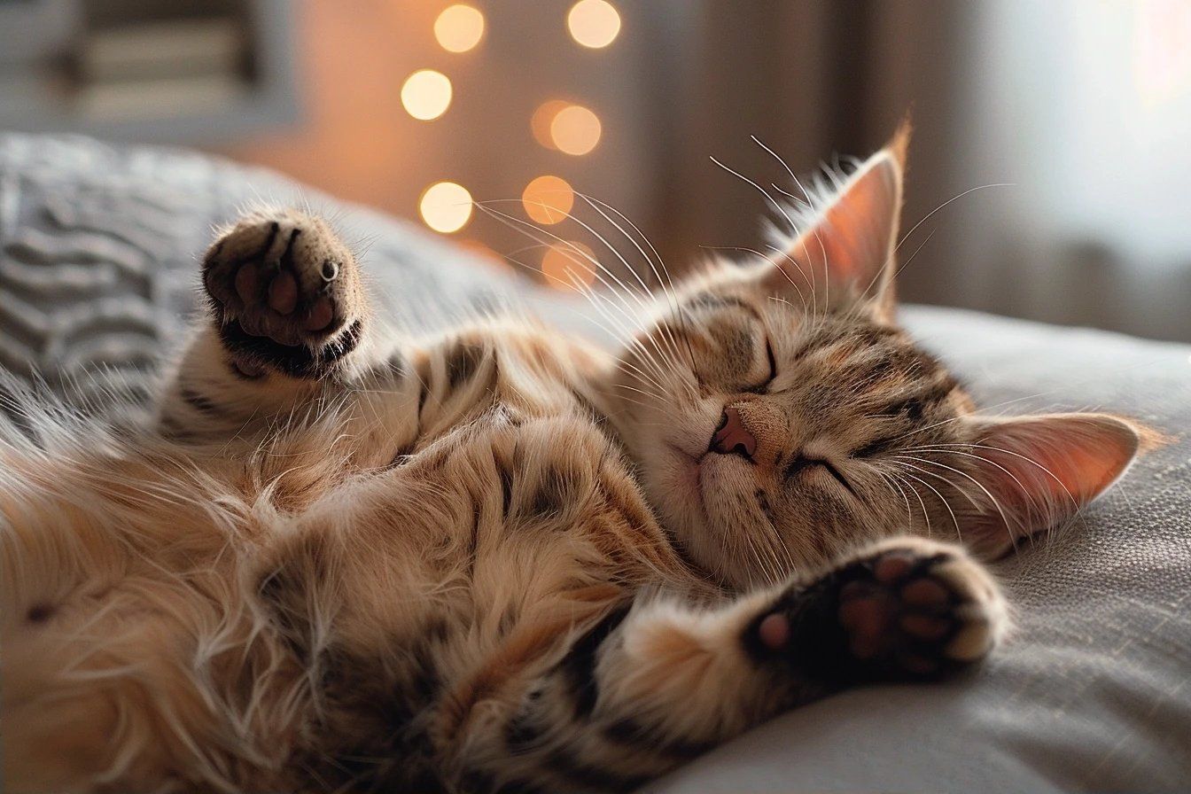 Pourquoi votre chat dort-il sur le dos les pattes en l’air ?